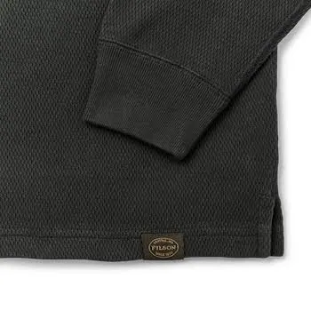 Filson Waffle Knit Thermal Crew - S - 20233198 Faded Black Dark Grey Green Stag