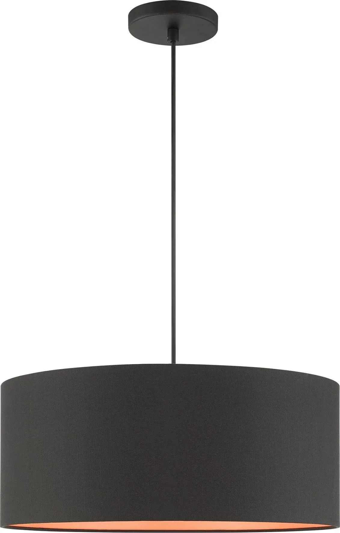 Livex Lighting Sentosa 3-Light Black Modern/Contemporary Drum Medium Hanging Pendant Light Lowes.com