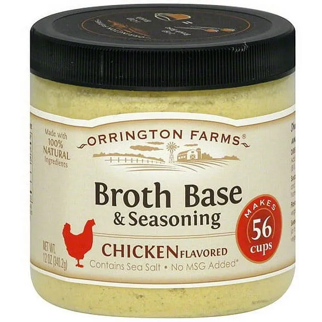 Orrington Farms Chicken Flavored Broth Base &amp; Seasoning 12 fl oz x 2 Jars