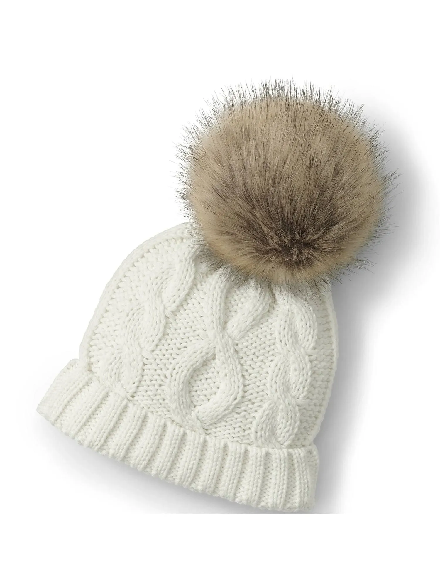 Girls Faux Fur Pom Hat