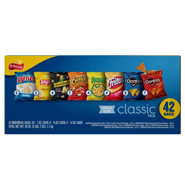 Frito Lay Classic Mix Mega Size Variety Pack Chips