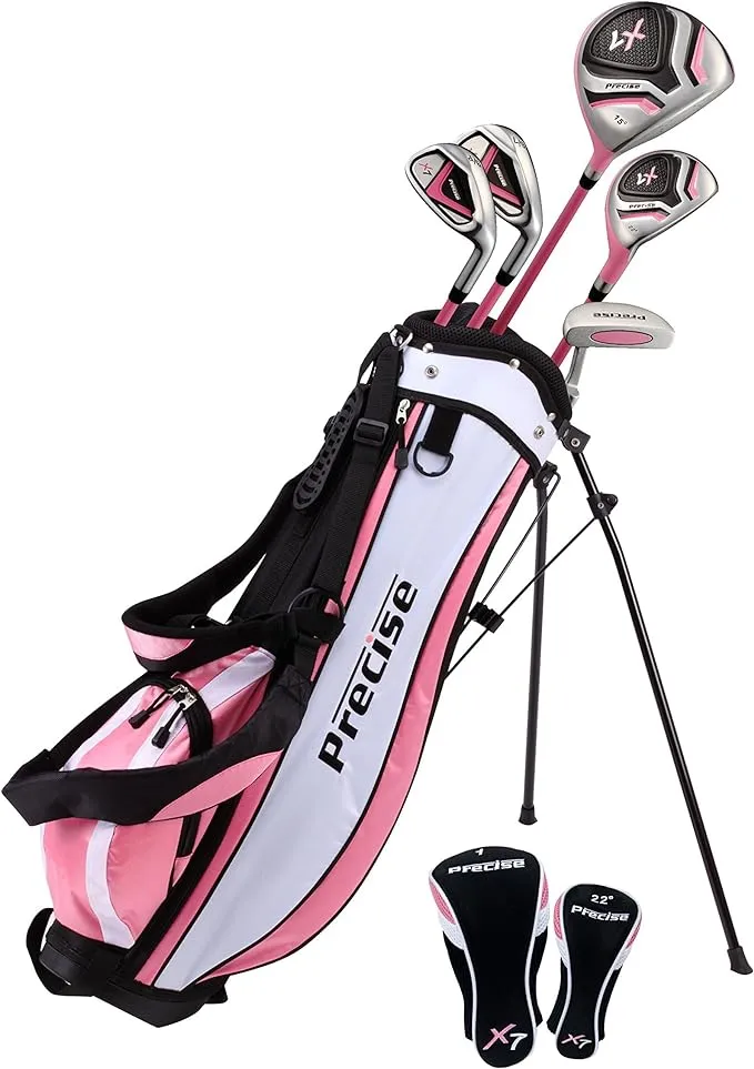 Precise X7 Junior Right Hand Complete Golf Clubs Set for Children – 3 Age Groups – Boys & Girls Age 6-8 / Girls / Right Hand