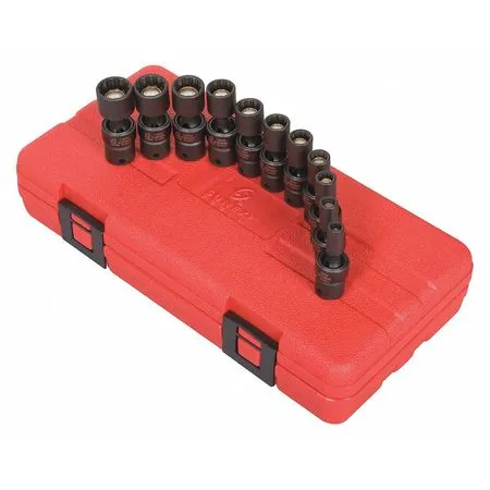 1/4" Drive Univ Mag Impact Socket Set, 12 pcs