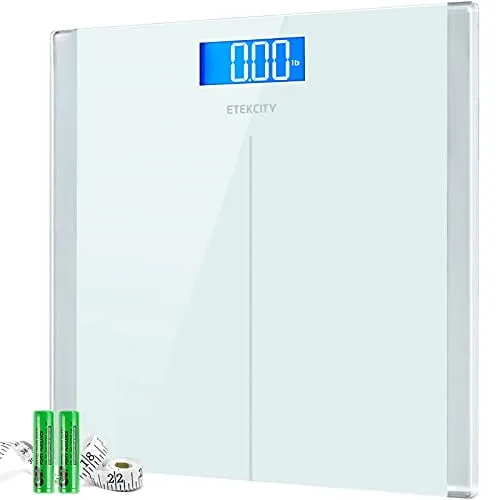 Etekcity Digital Body Weight Bathroom Scale with Step-On Technology, 400 lb, White