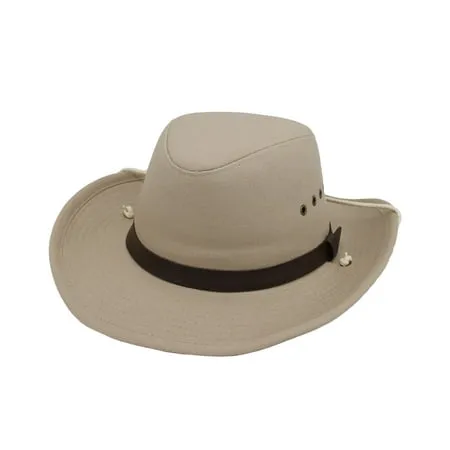 WITHMOONS Cotton Western Cowboy Banded Hat Indiana Jones Sun Cap CD61165 (Beige)