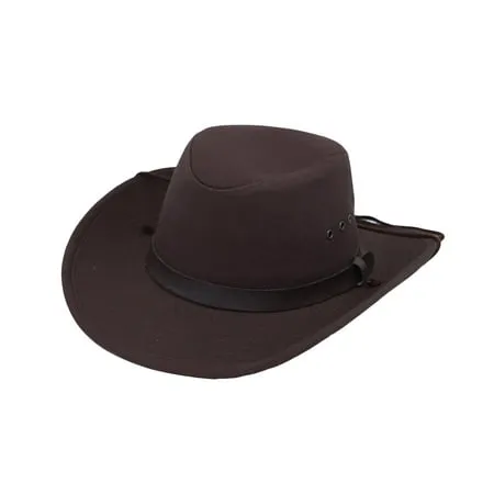 WITHMOONS Cotton Western Cowboy Banded Hat Indiana Jones Sun Cap CD61165 (Brown)