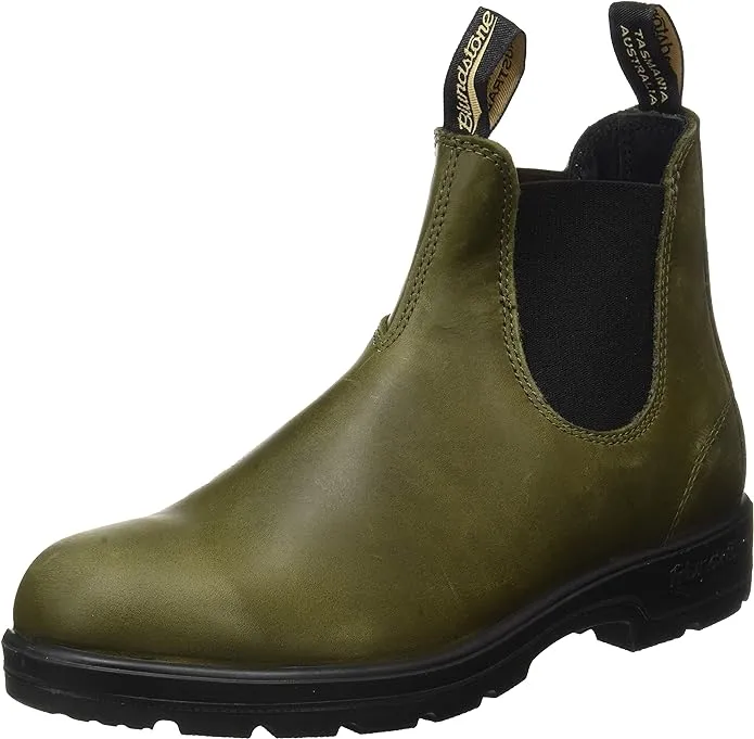 Blundstone 1944 Men's Classics Chelsea Boots with Yellow Soles, Rustic Brown / Mustard Black Premium Water Resistant Leather with a Cushioned Midsole and Elastic Side, 5.5 UK