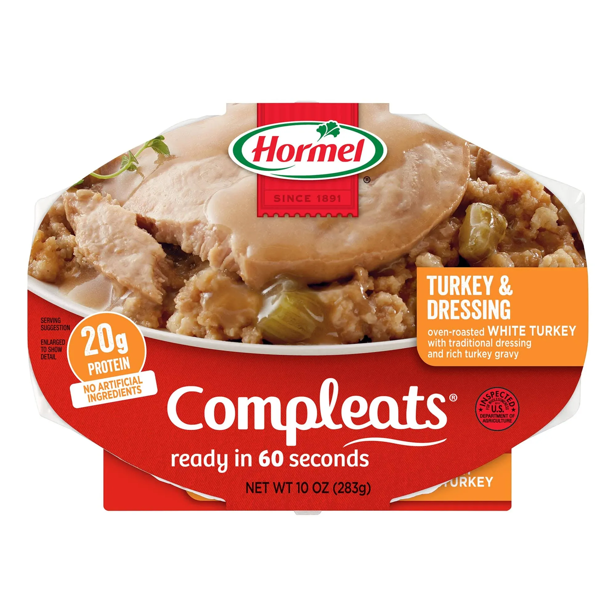 COMPLEATS Turkey &amp; Dressing Microwave Tray, 10 Oz. (6 Pack)