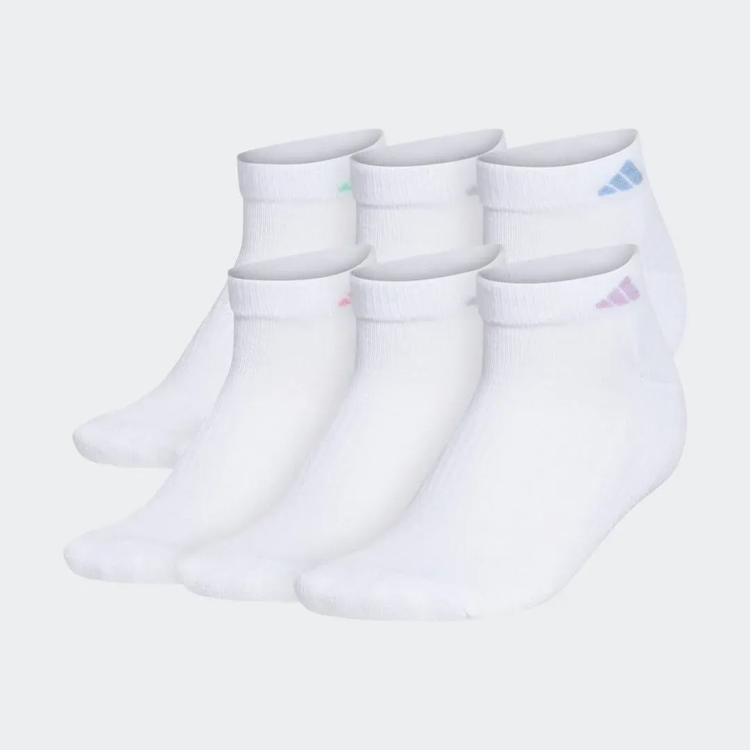 Adidas Athletic Cushioned 6-Pack Low-Cut Socks White M