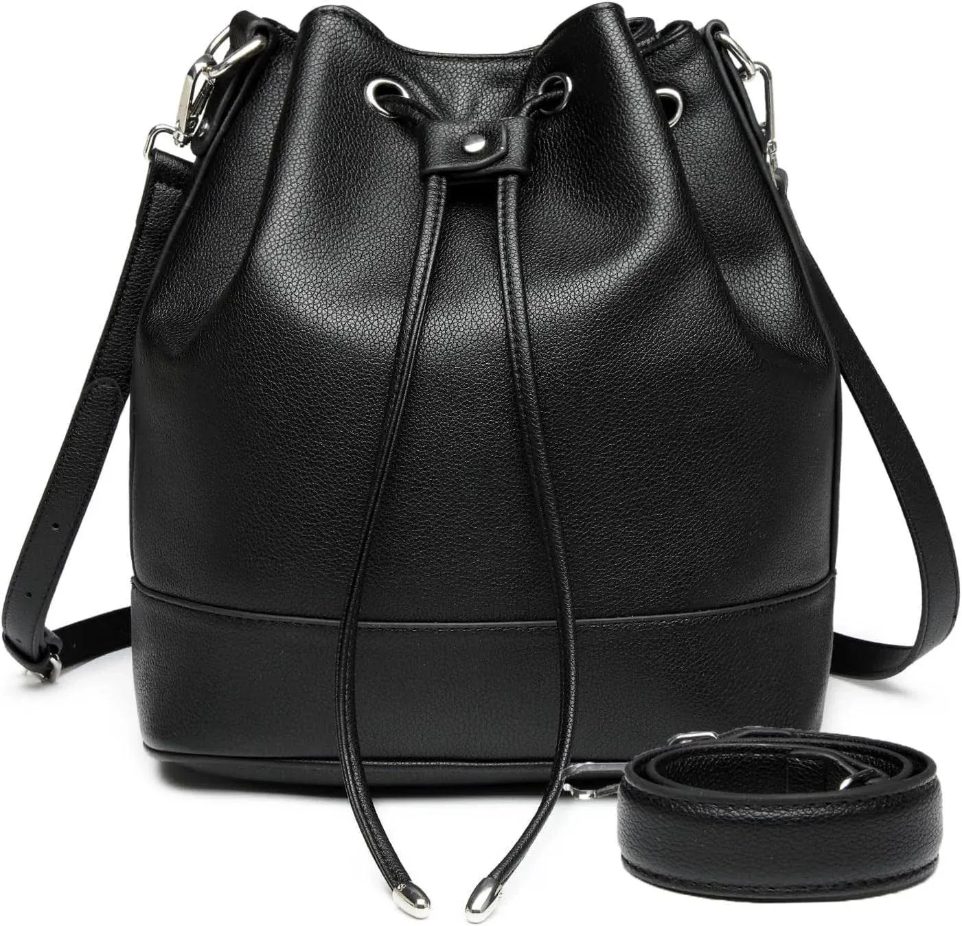 AFKOMST Bucket Bags and Purses For Women Drawstring Hobo and Shoulder Handbags with 2 Detachable Straps