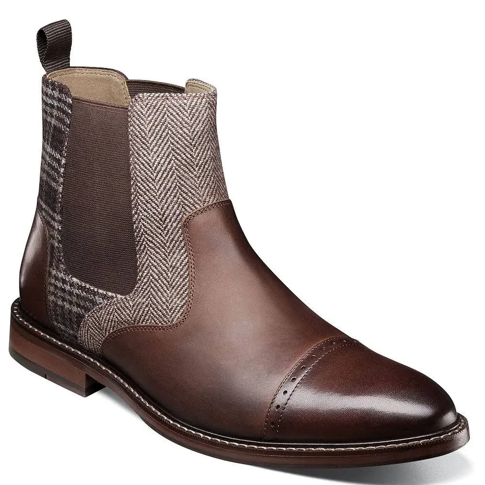 Stacy Adams Men's Finney Cap-Toe Chelsea Boot - Brown Multi - Size 8.5