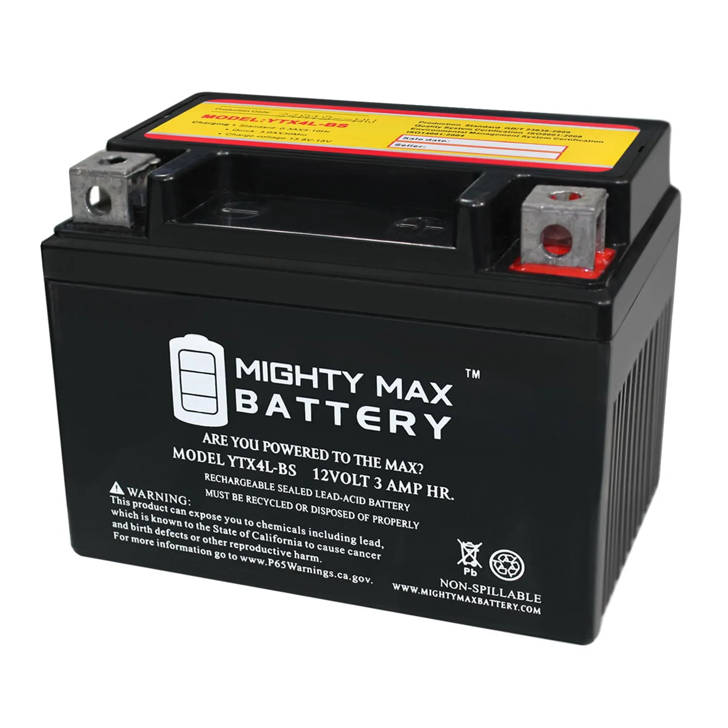 Mighty Max Battery YTX4L-bs