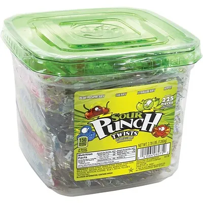 Sour Punch Twists 4 Flavor Tub, 210 Count