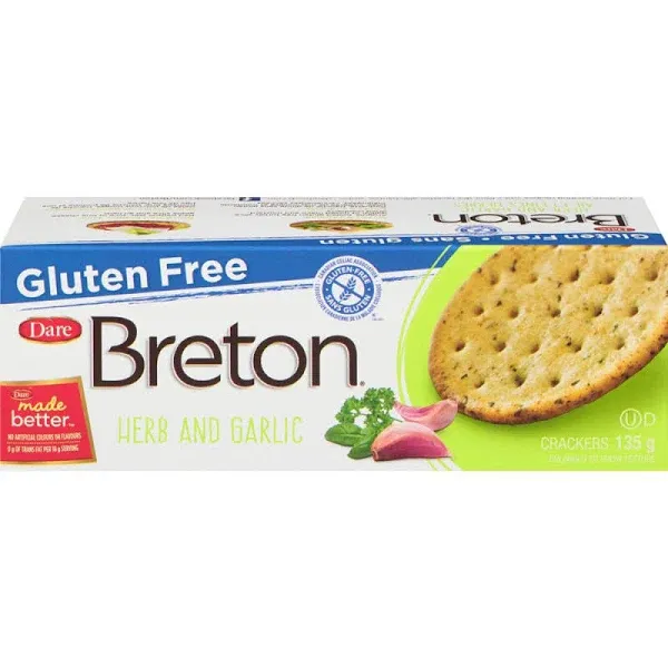 Breton Crackers Gluten Free Herb & Garlic