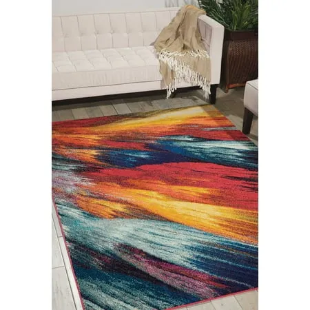 Nourison Celestial Abstract Burst 5 3 x 7 3 Area Rug (5x7)