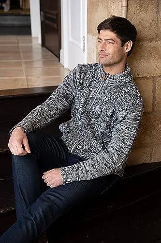 Gioberti Mens Heavy Weight Cardigan Twisted Knit Full-Zipper Sweater