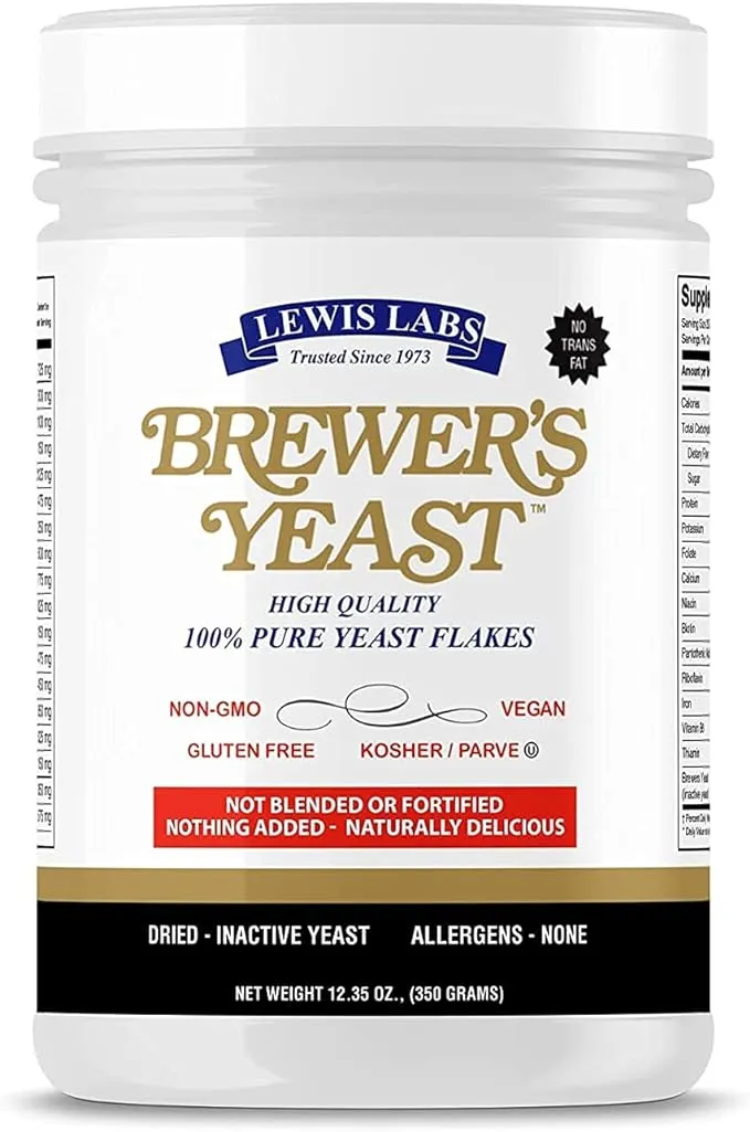 Lewis Labs Brewer's Yeast Flakes Powder, 12.35 Ounce (1)