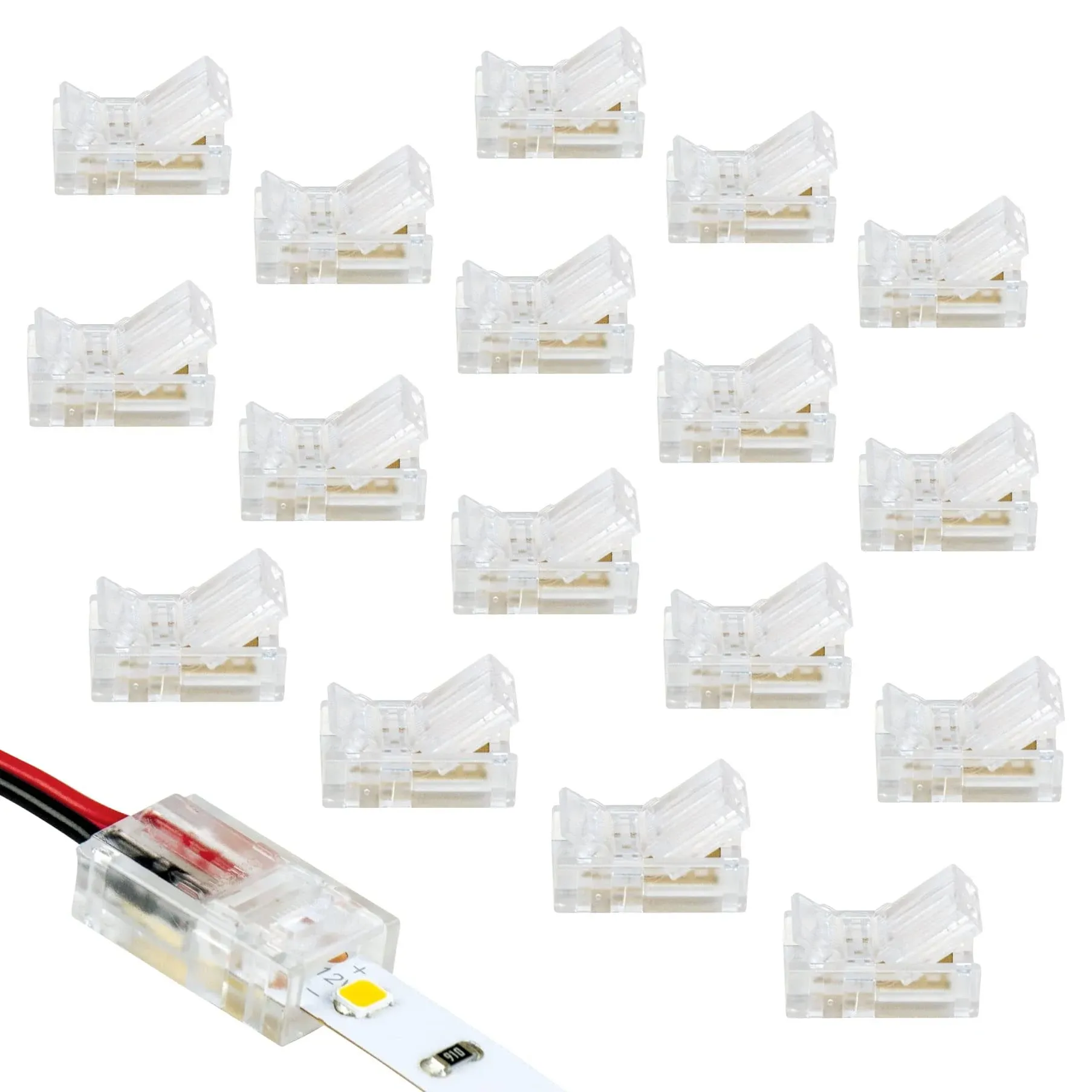 Armacost Lighting White Single Color Wire to Tape LED Tape Light Connec(18-Pack<wbr/>)