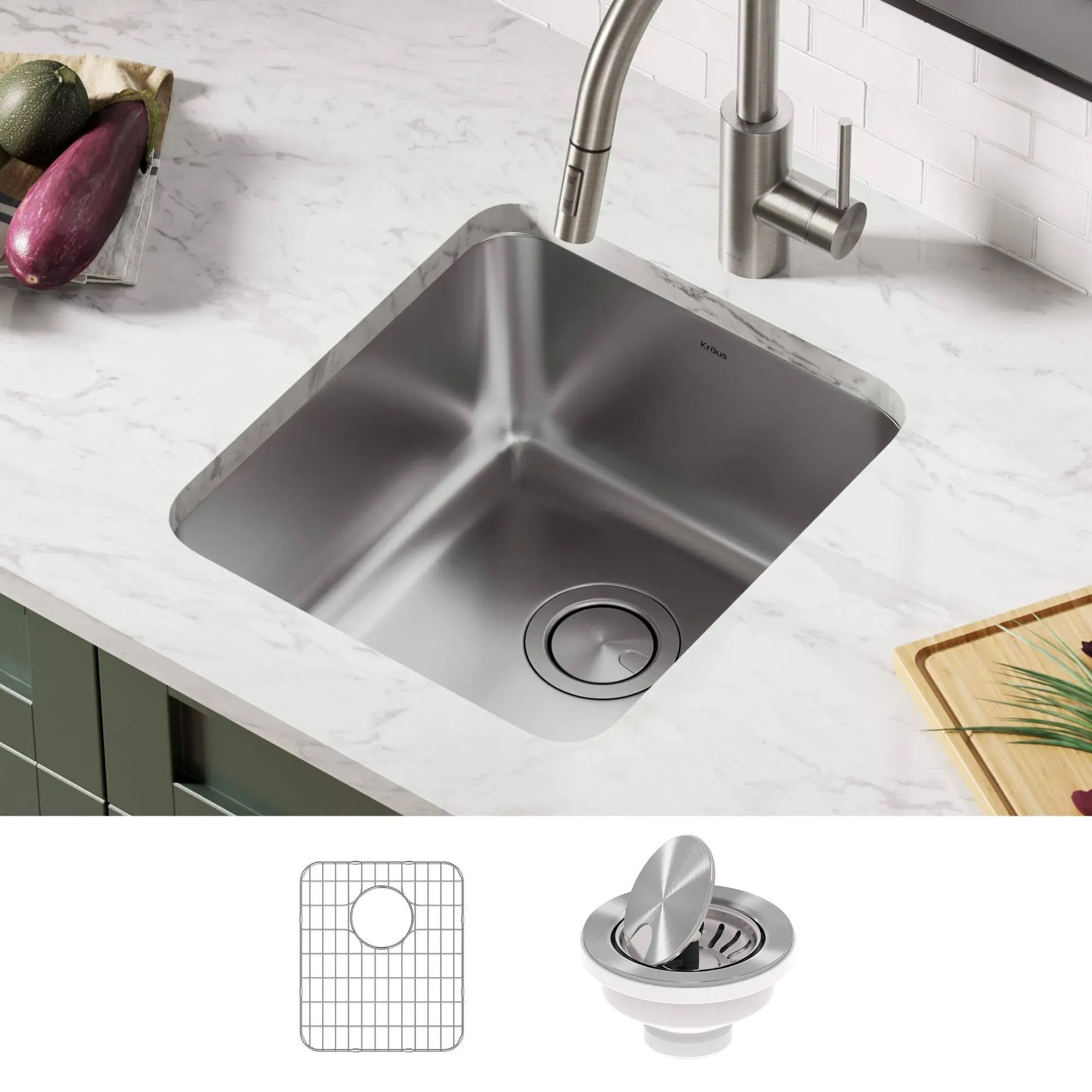 Dex ADA 16-Gauge Stainless Steel 24.75 in. Single Bowl Undermount Kitchen Sink