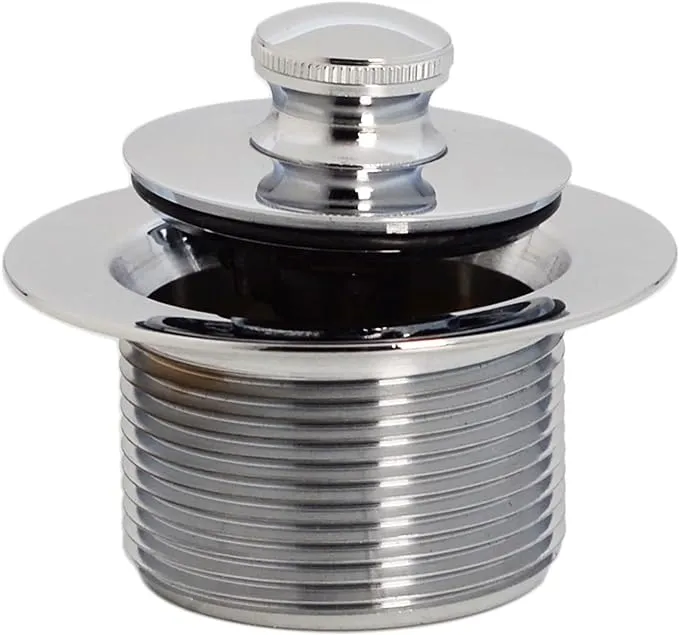 Westbrass D3324-26 1-1/2" NPSM Twist & Close Bathtub Drain Plug, Coarse Thread, Polished Chrome