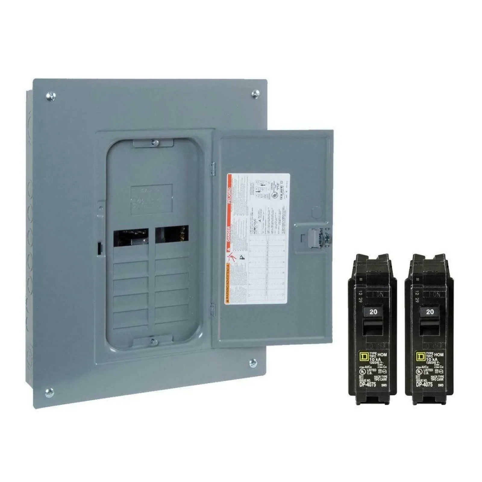 Square-D 125-Amp 12-Space 24-Circuit Indoor Home Main Lug Load Panel Box