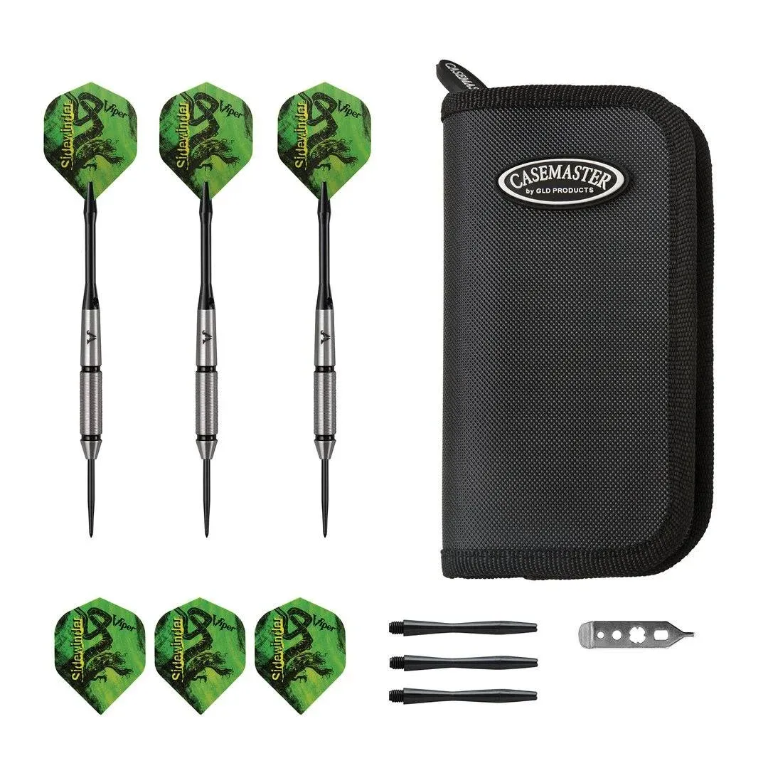 Viper Sidewinder Tungsten Steel Tip Darts 23 Grams and Casemaster Deluxe Black ...