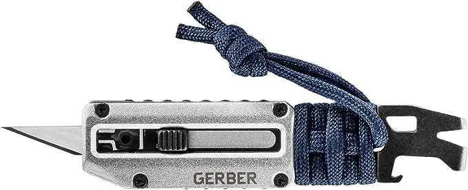 Gerber Gear Prybrid X Multitool Pocket Razor Knife - EDC Utility Knife with Retractable Blade and Pry Bar for Everyday Carry - Urban Blue