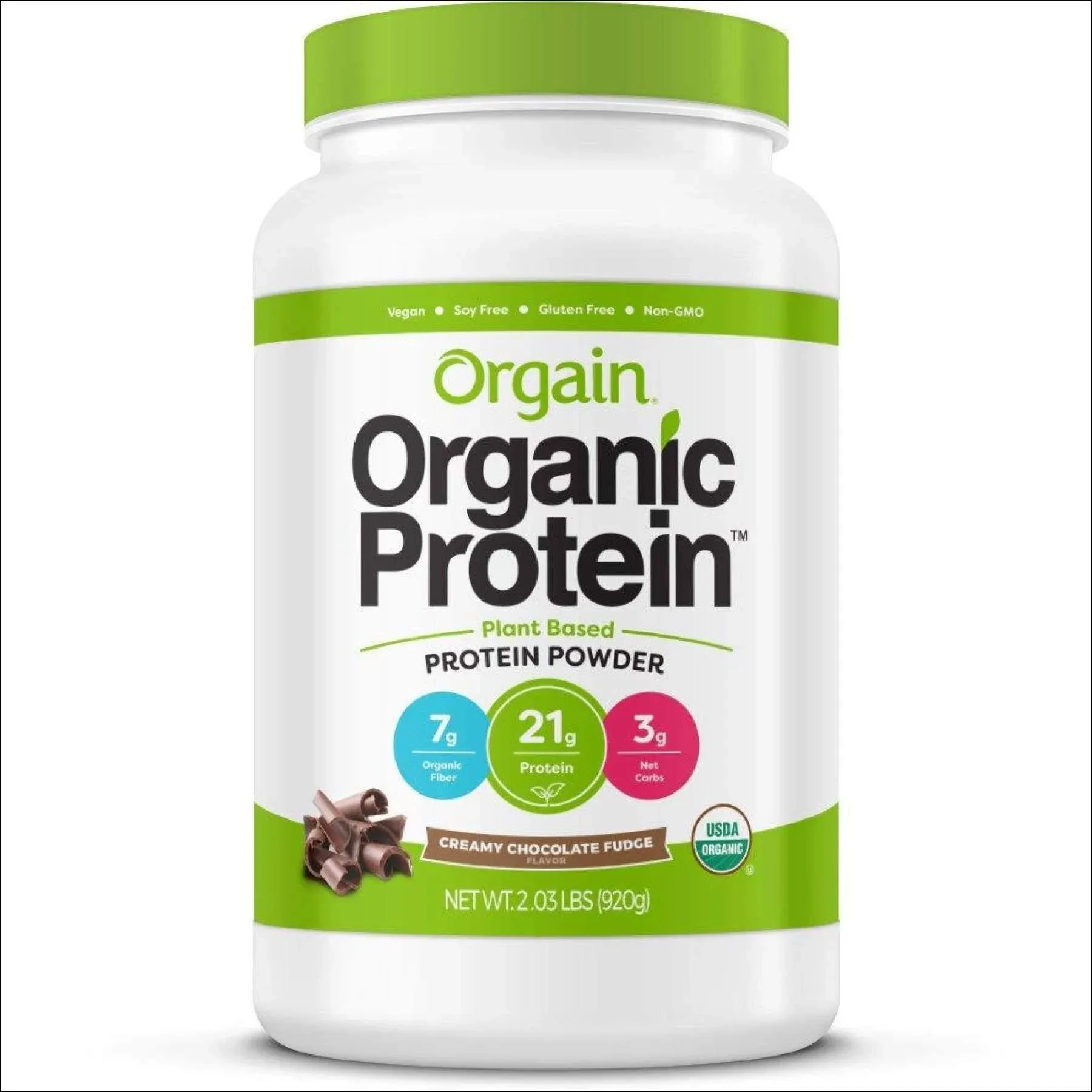 Orgain Organic Plant Based Protein Powder, Creamy Chocolate Fudge - Vegan, Low