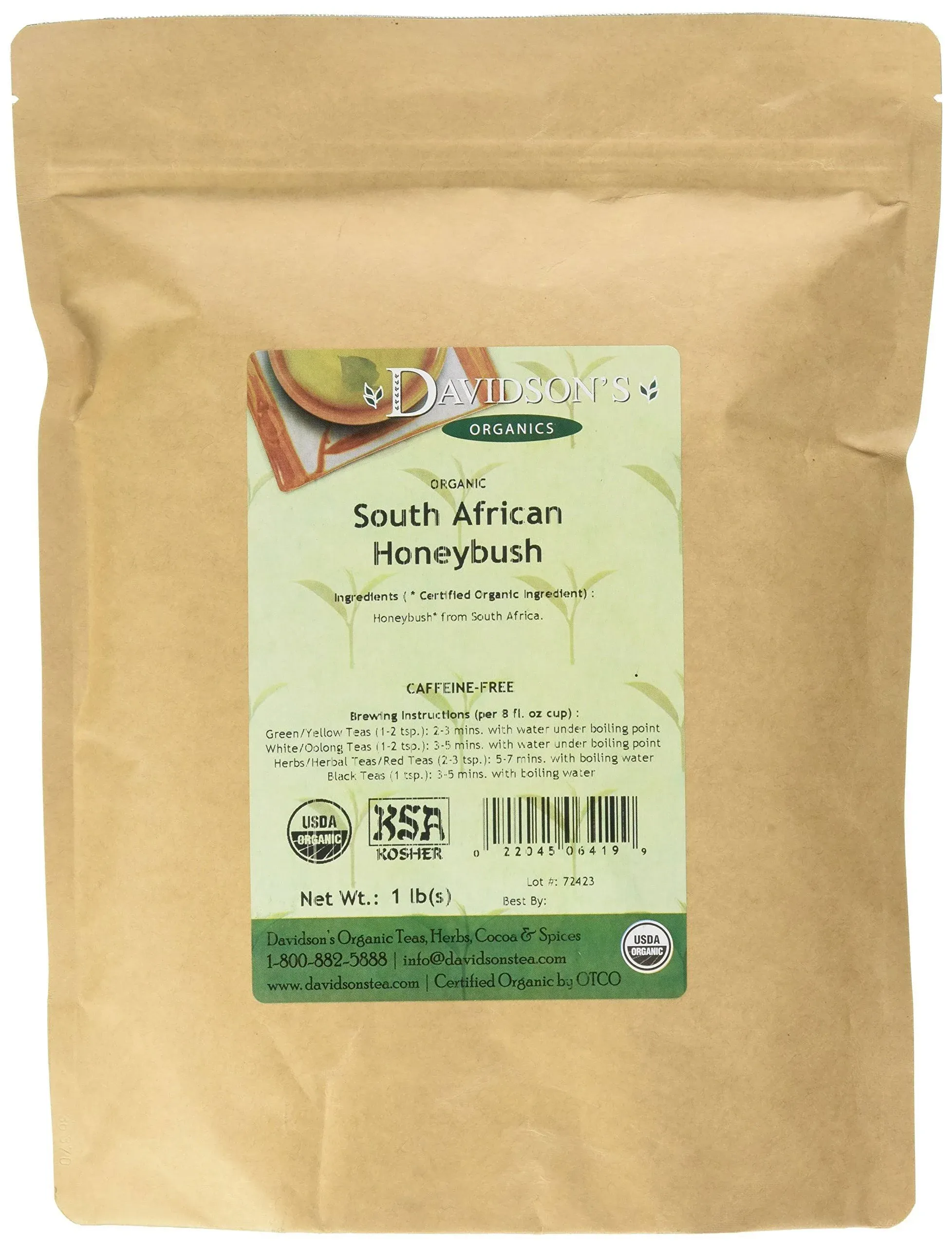 Organics, South African Honeybush, Loose Leaf Tea, 16-Ounce Bag