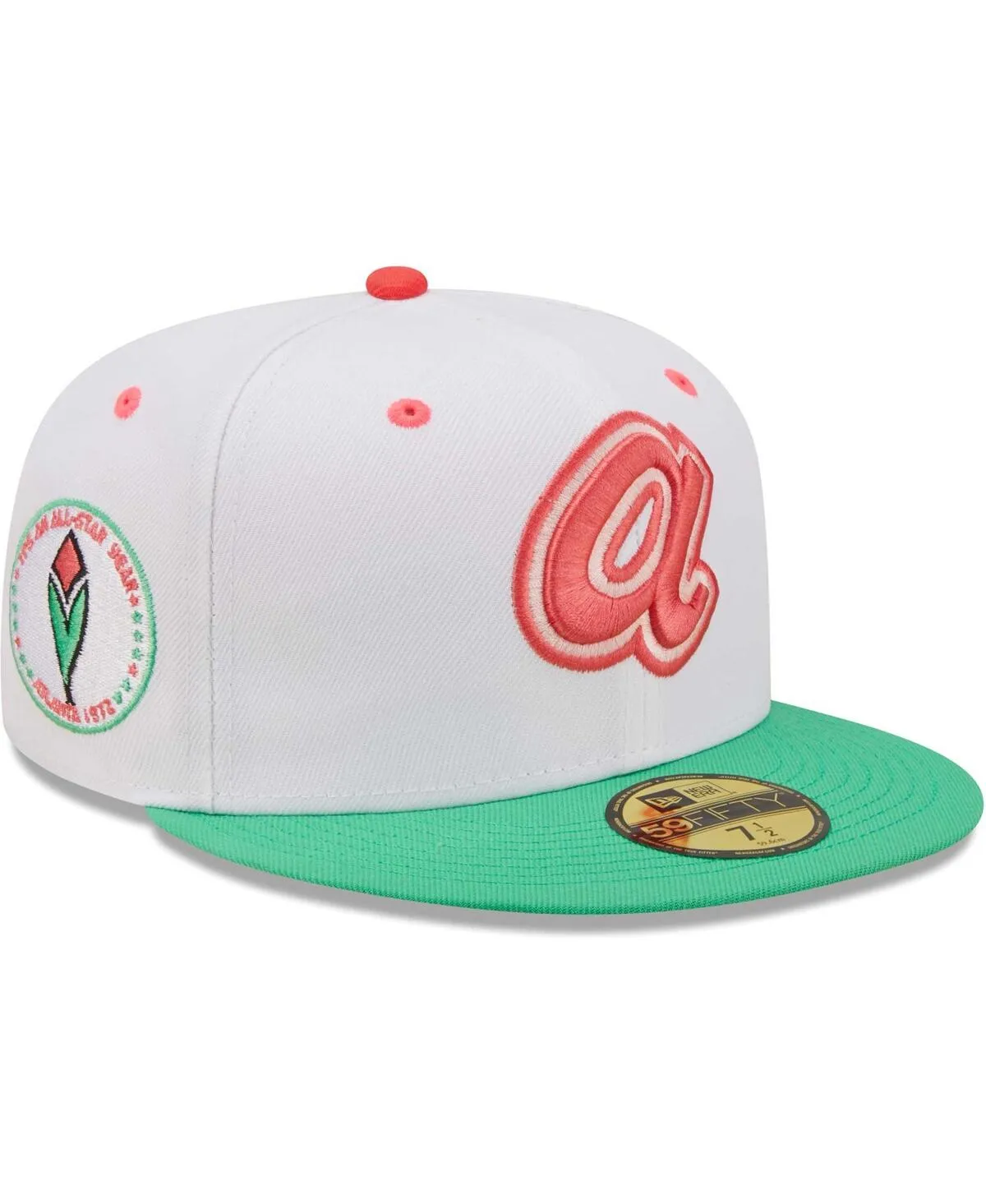 "Men's White, Green Atlanta Braves 1972 MLB All-Star Game Watermelon Lolli 59FIFTY Fitted Hat"