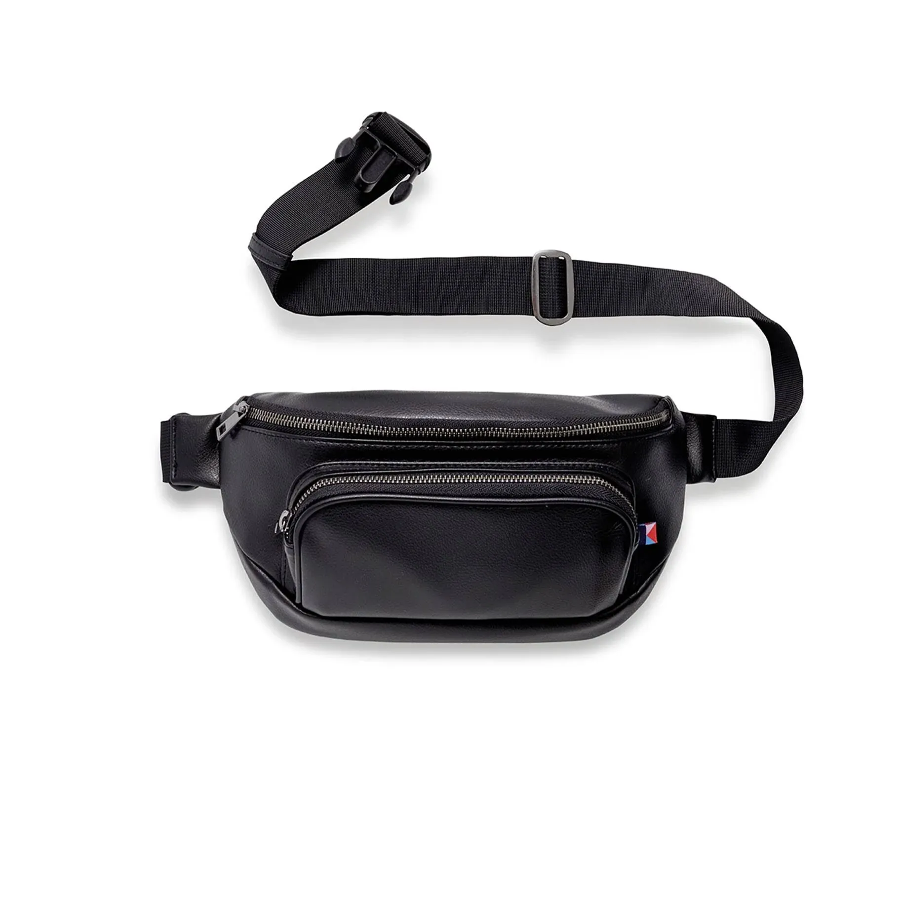 Kibou Faux Leather Diaper Belt Bag in Black