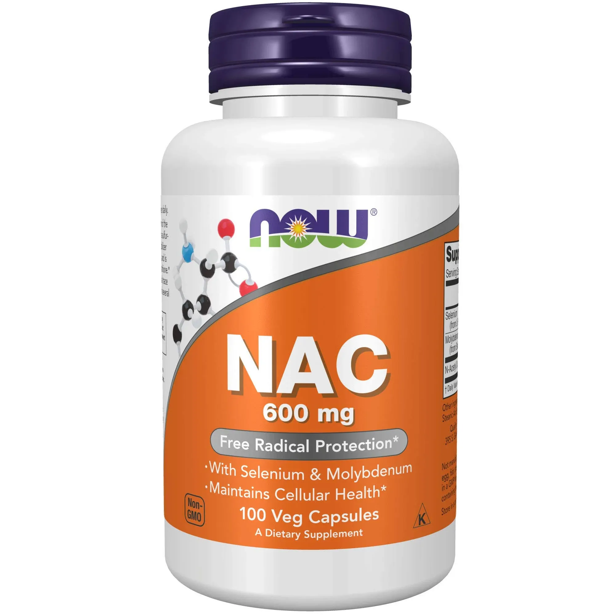 Now NAC, 600 mg, Veg Capsules - 100 veg capsules