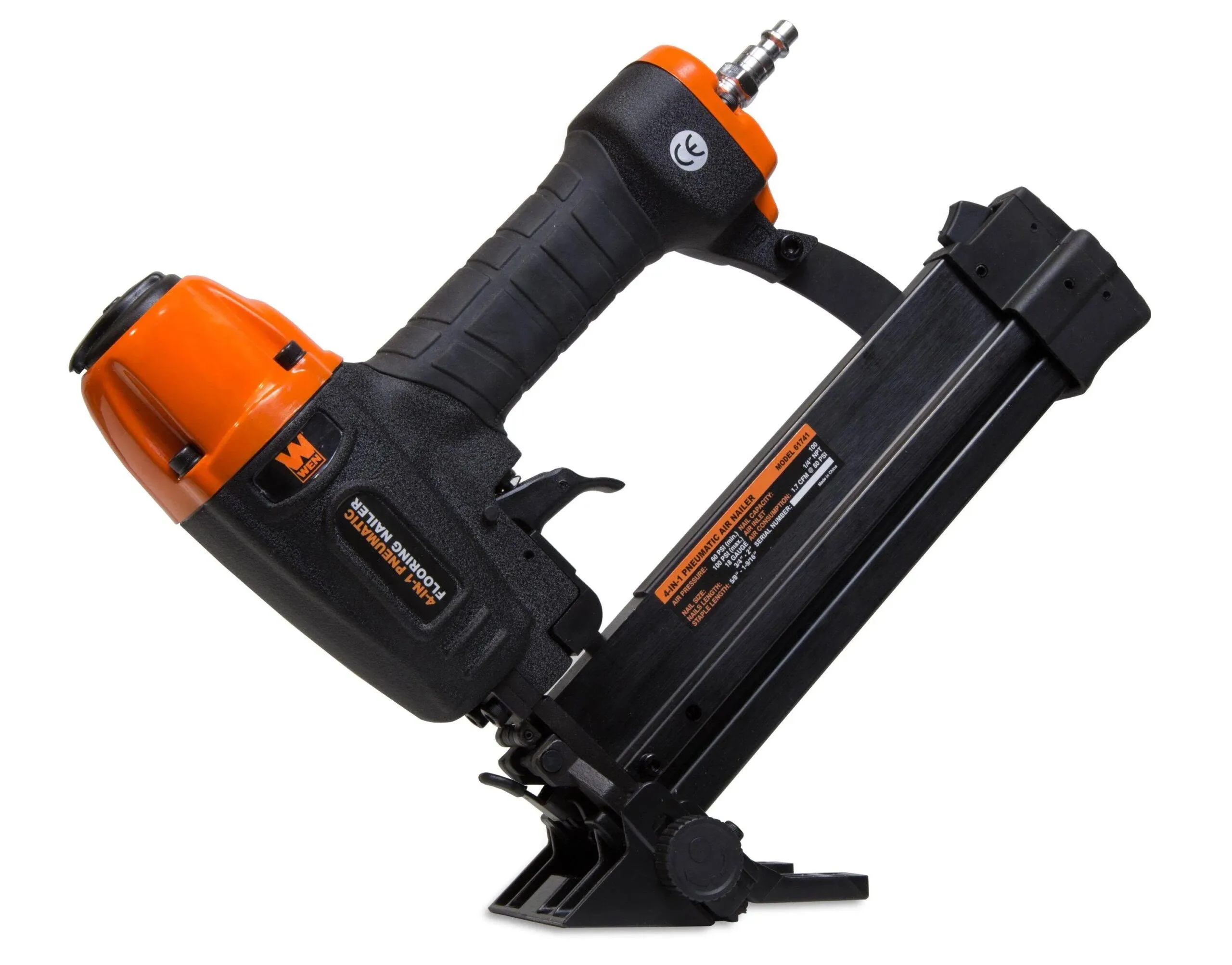 Wen 61741K 4-in-1 18-Gauge Pneumatic Flooring Nailer and Stapler