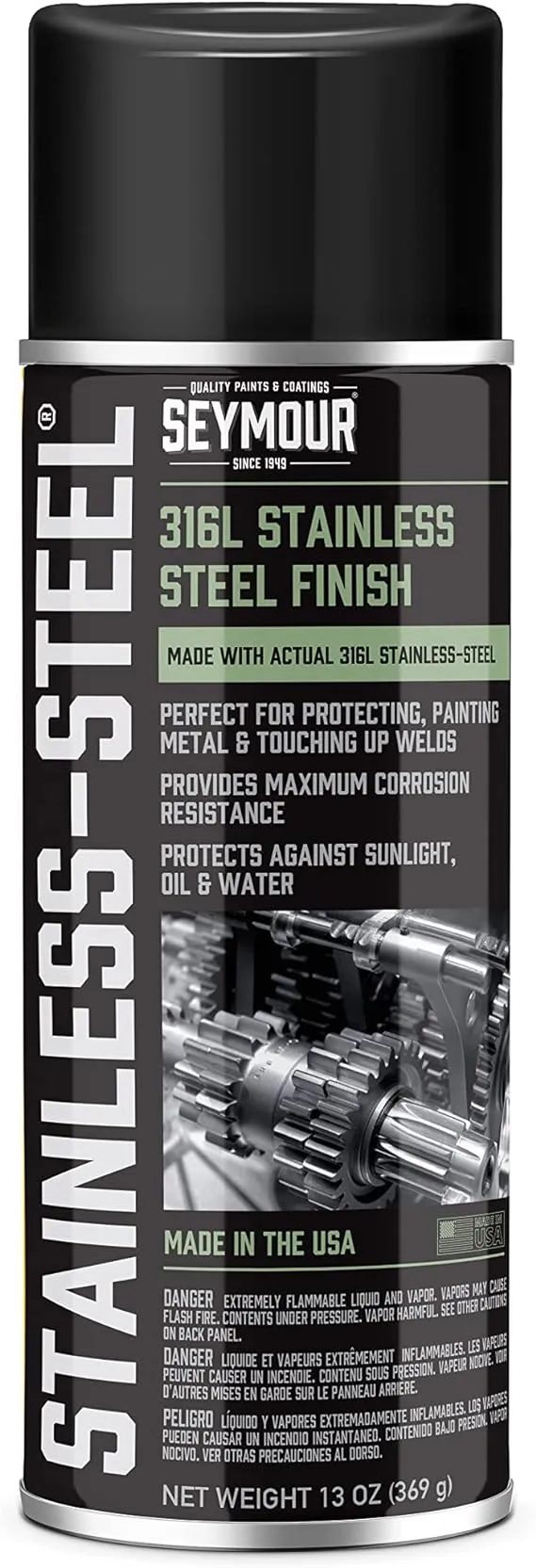 Stainless Steel Rust Protective Spray Paint - STAINLESS STEEL SPRAY 16 Oz. Can, 13 Oz. Net Wt