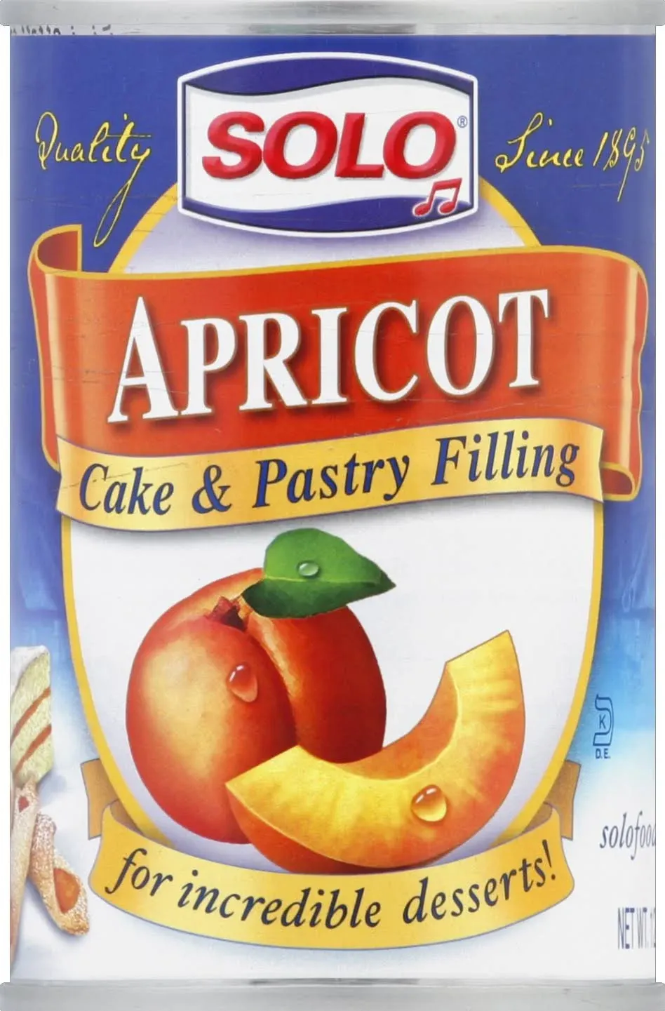 Solo Cake & Pastry Filling, Apricot - 12 oz can