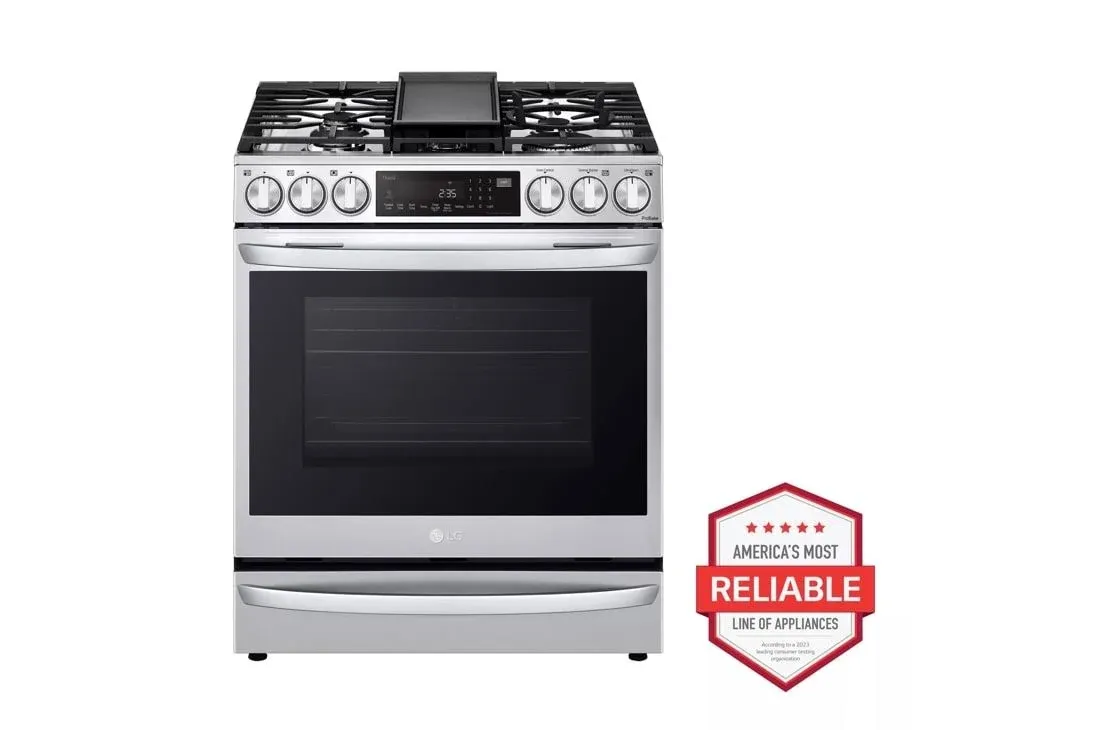 LG InstaView LSGL6337F 6.3 Cu. ft. ProBake Convection Slide-In Gas Range with Air Fry - Stainless Steel