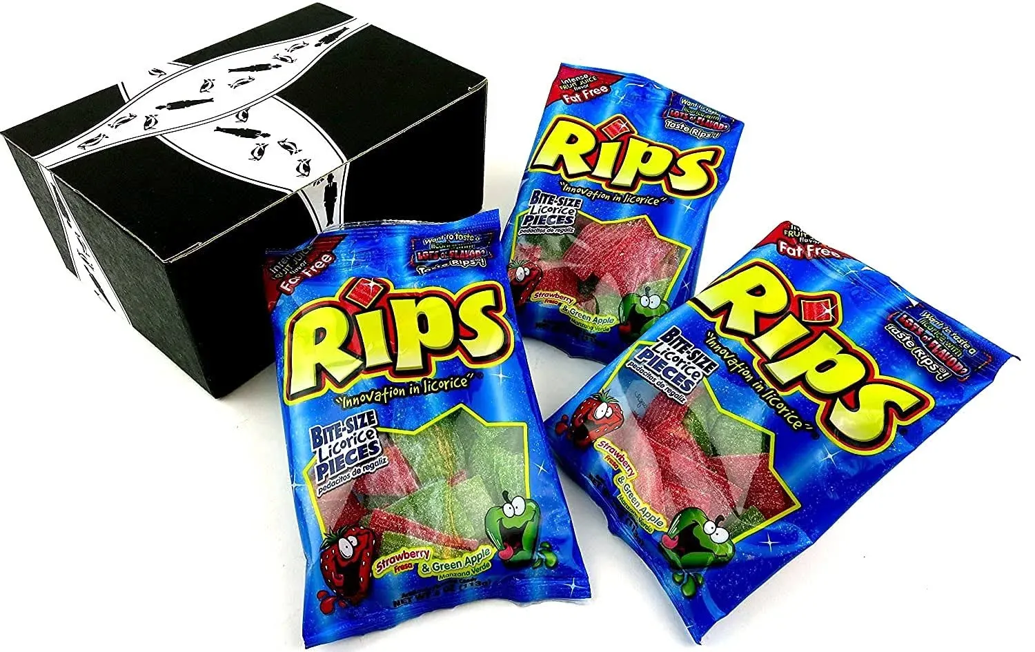 Rips Strawberry & Green Apple Bite-Size Licorice Pieces