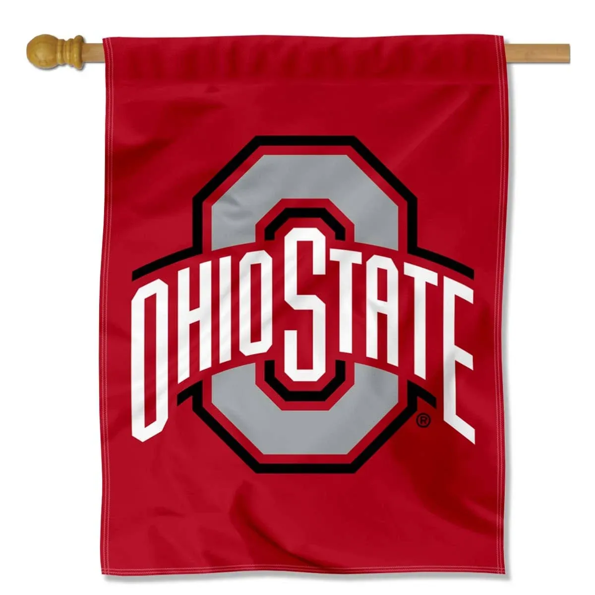 Ohio State University Red Athletic Logo Two Sided House Flag