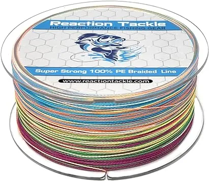 Reaction Tackle Braided Fishing Line - Pro Grade Power Performance for Saltwater or Freshwater Fish - Colored Fishing Line Braid for Extra Visibility