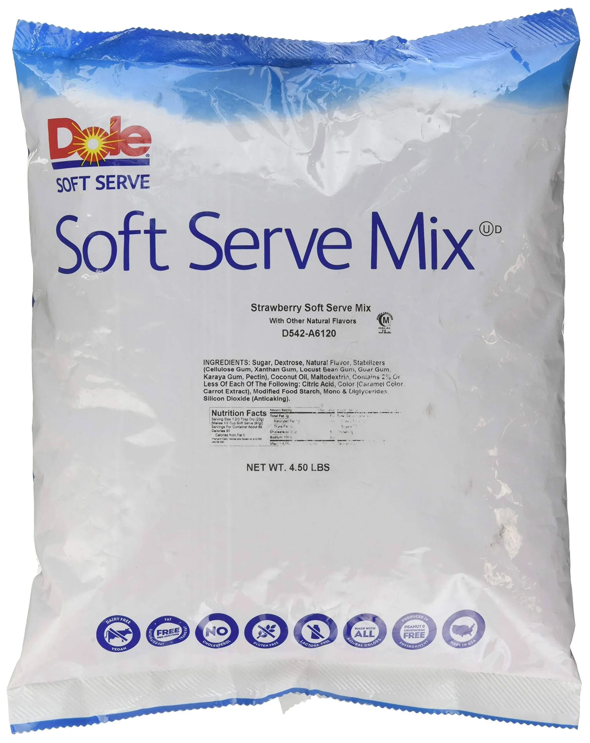 Dole Soft Serve Mix Strawberry / 4.5 Pound