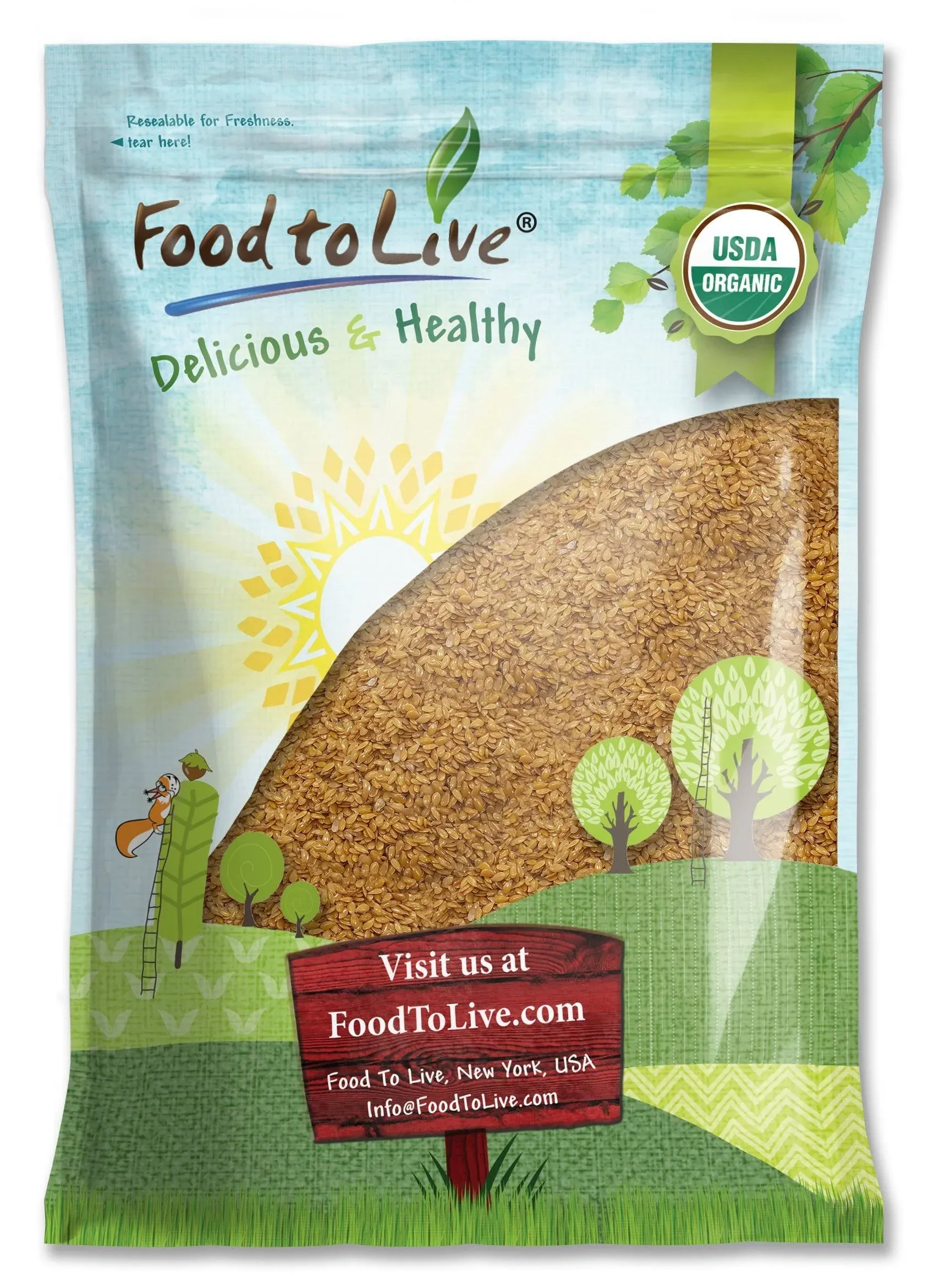 Food to Live Organic Golden Flax Seeds, 12 Pounds – Whole Raw Flaxseeds, Non-GMO ...