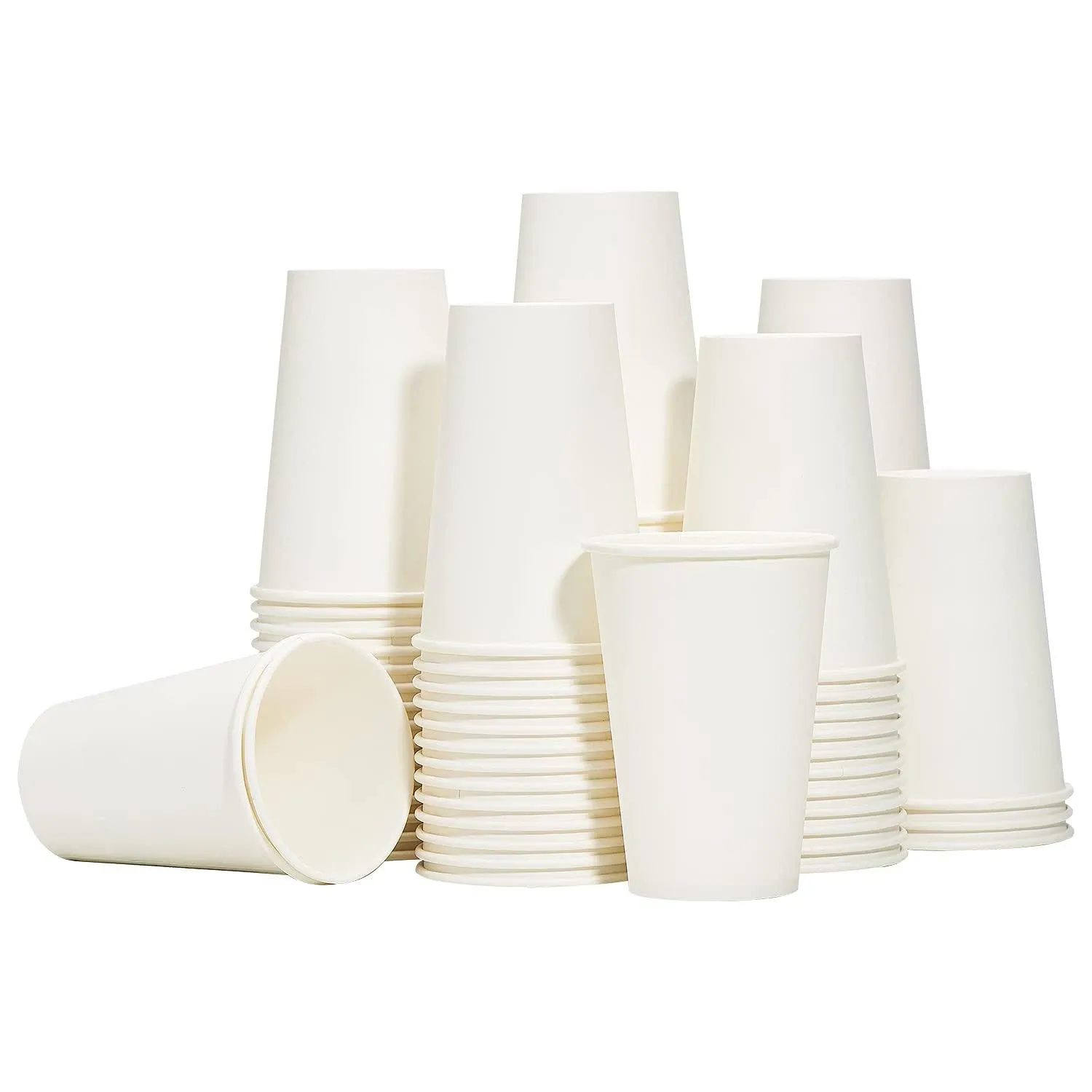 Disposable Paper Coffee Cups 12 Oz [100 Pack],12 Oz White Hot Coffee Paper Cups,