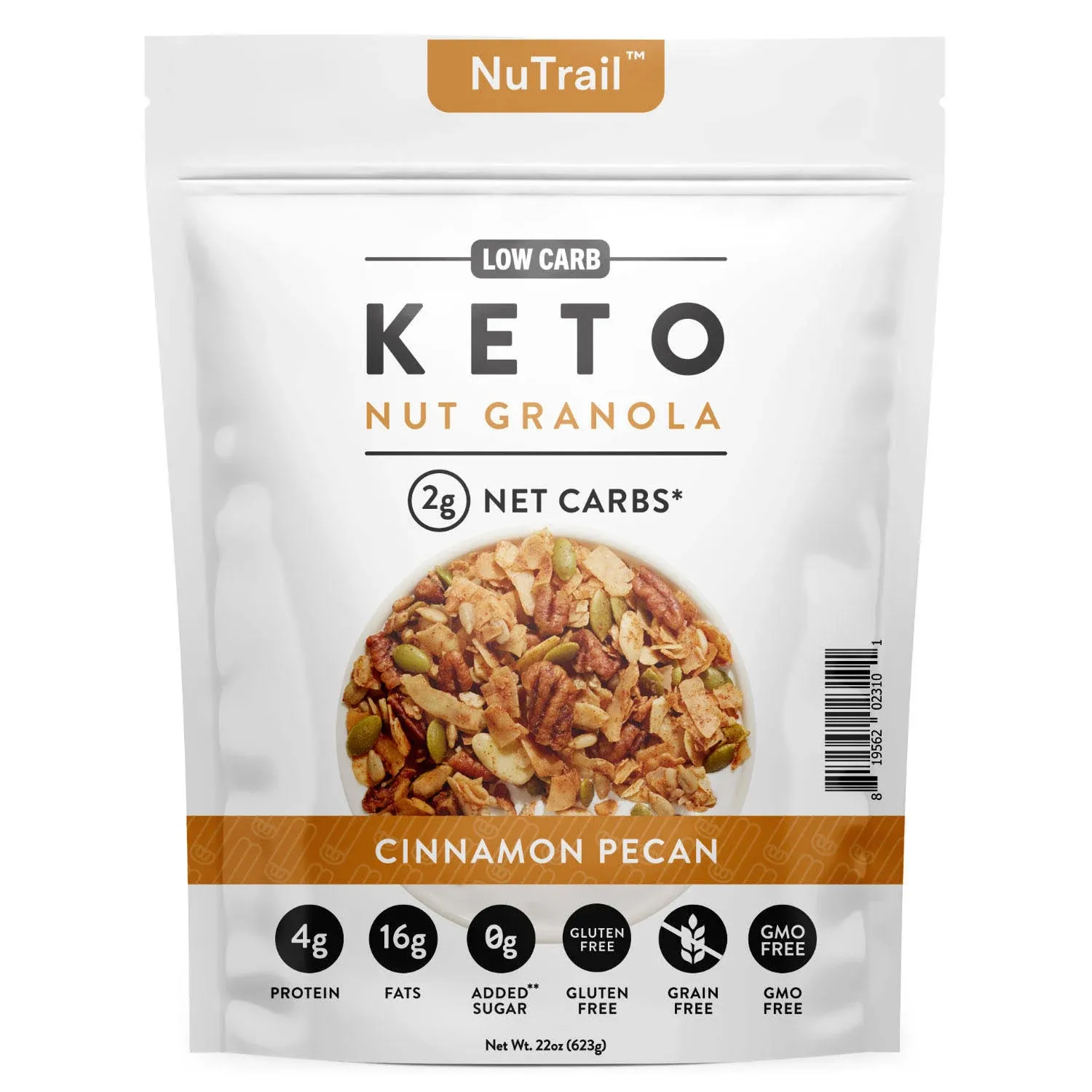 Nu Trail Low Carb Keto Nut Granola Cinnamon Pecan 22 oz.