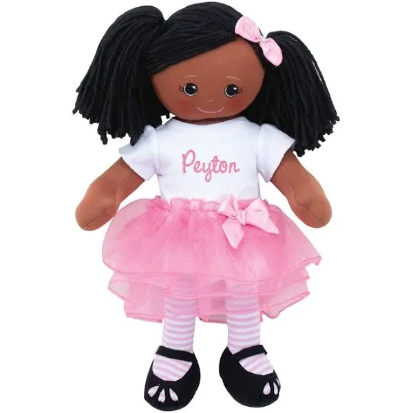 Personalized African American Doll with Tutu & Hair Clip