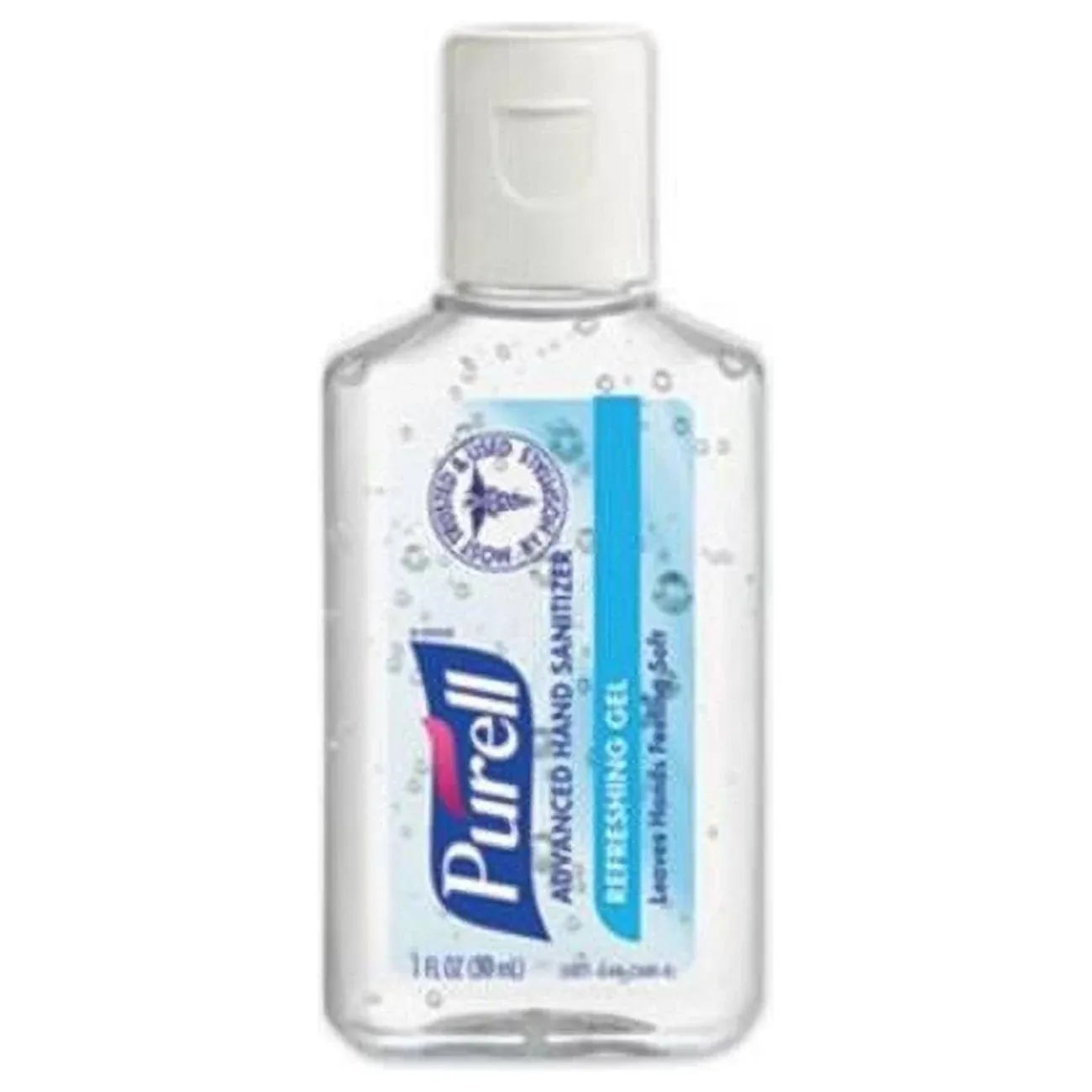 Purell Advanced Gel Hand Sanitizer, 1 oz Flip Cap Bottle, Clean, 72/Carton