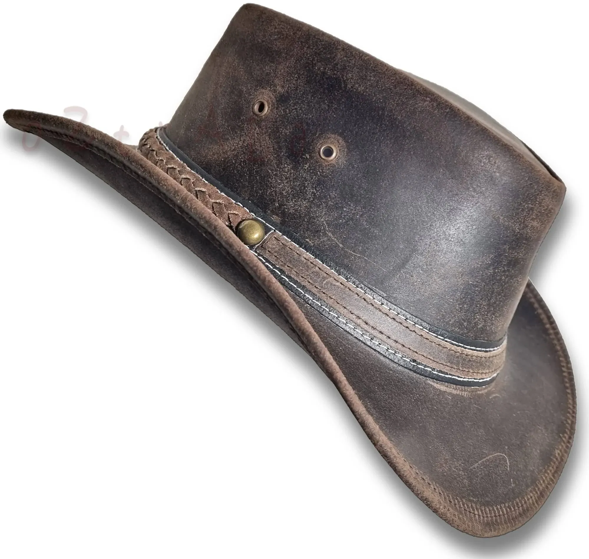 Oztrala Hat Leather Australian Oiled Outback Aussie Western Cowboy Men Women Bushman HL31