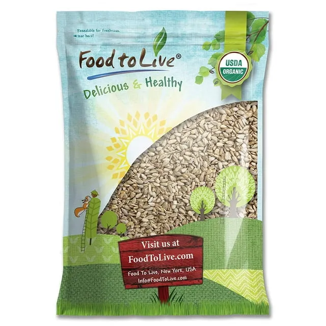 Food to Live, Organic Raw Sunflower Seeds, 5 Pounds, Non-GMO, Raw, Kosher