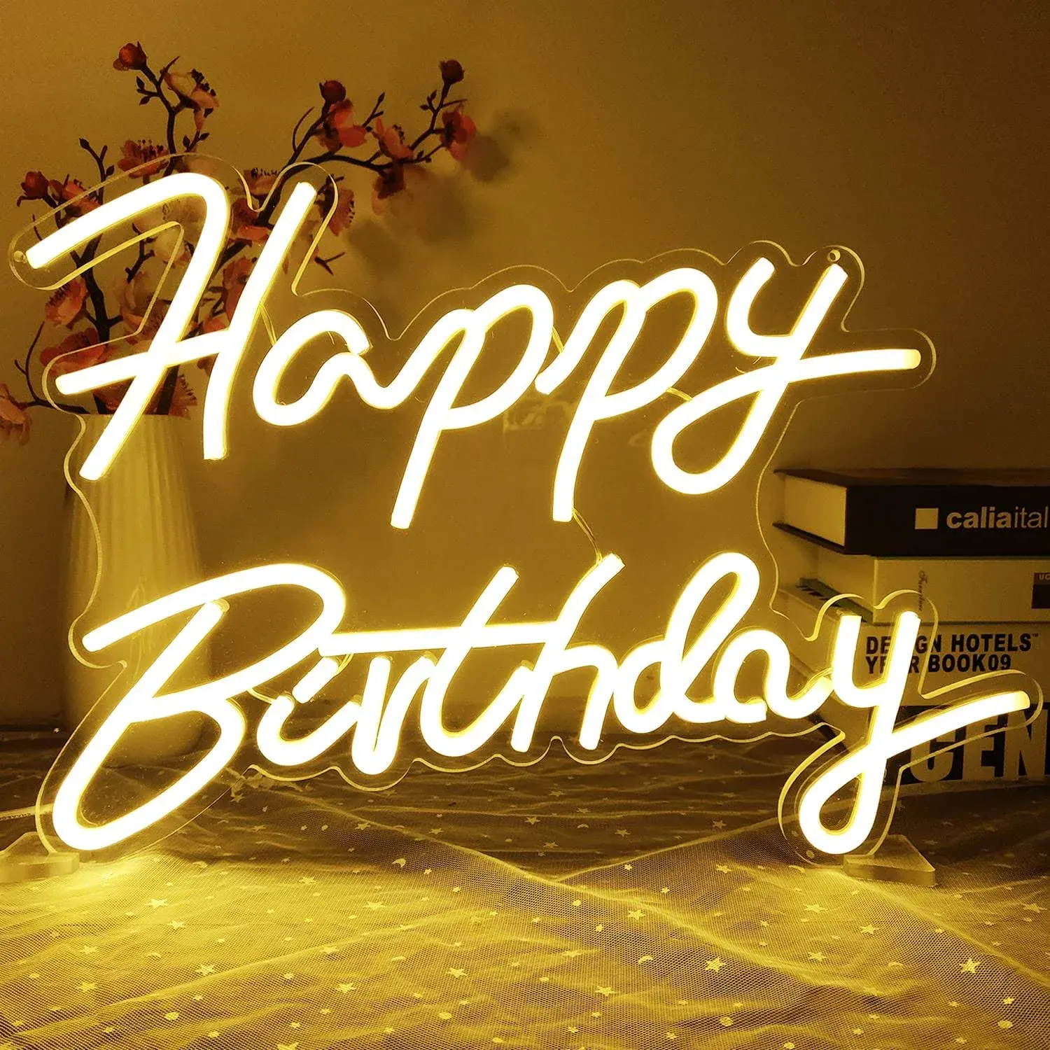 Ajoyferris Happy Birthday Neon Sign Dimmable Light Neon Happy Birthday Sign Happy Birthday Led Sign Happy Birthday Light Up Sign Happy Birthday Sign for Backdrop Birthday Party Decoration