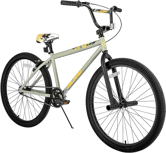 Hiland 24 26 inch BMX Bike for for Teen Bike and Adult Bikes, Beginner-Level BMX to Advanced Riders with 2 Pegs, Bicycles for Men and Women, Multiple Colors