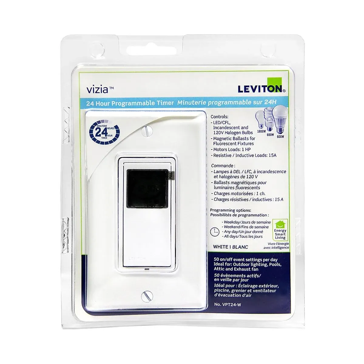 Leviton Vizia+ 24-Hour Programmable Timer